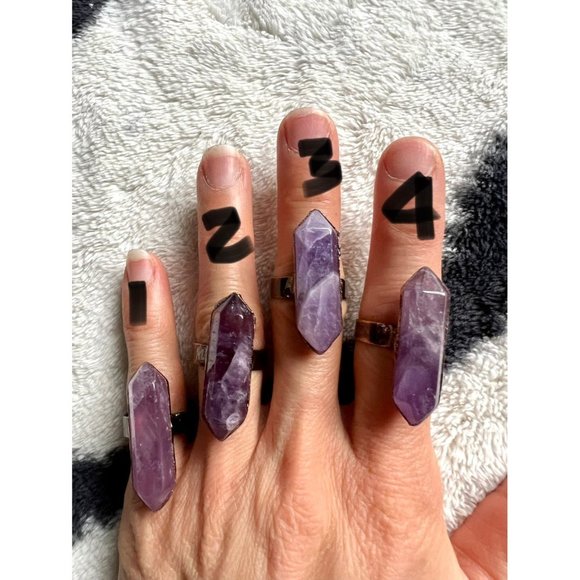 Crown Chakra Amethyst Tower Ring 5 6 7 8 9 - Picture 5 of 5